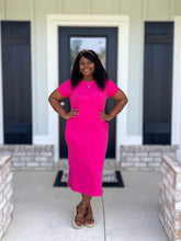 Kellie Midi Dress (Hot Pink)
