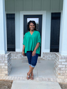 Kate Puff Sleeve Top (Kelly Green)