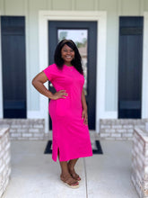 Kellie Midi Dress (Hot Pink)