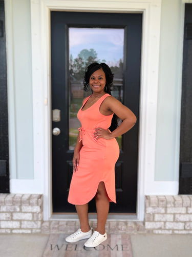 Hailey Midi Dress (Flamingo)
