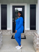 Sharon V-Neck Set (Ocean Blue)