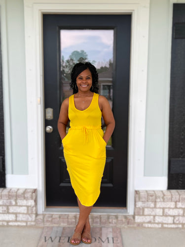 Hailey Midi Dress (Yellow)