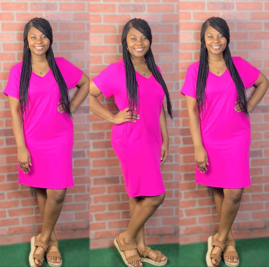 Summer Dress (Neon Hot Pink)